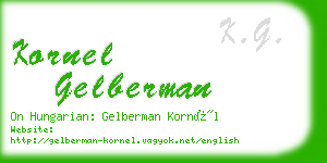 kornel gelberman business card